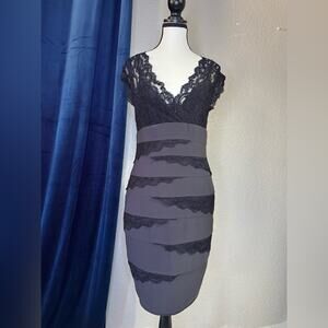 Betsy & Adam Black Lace Dress | Size 8